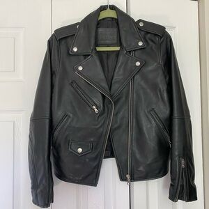 Womens XS Genuine sheep leather biker jacket